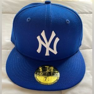 New York Yankees New Era White Logo 59FIFTY Fitted Hat - Royal Blue